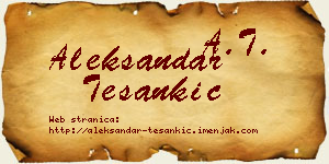Aleksandar Tešankić vizit kartica